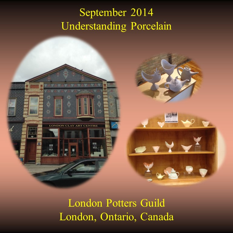 Antoinette Badenhorst presented an Understanding porcelain workshop at the London Potters Guild in London, Ontario, Canada in September 2014. Wheel throwing and handbuilding clay projects were included in the hands-on class.