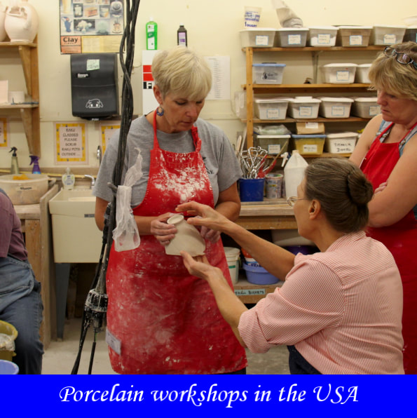 Antoinette Badenhorst presented hands-on workshops in different states of the USA. She is well known for her porcelain in-person classes.