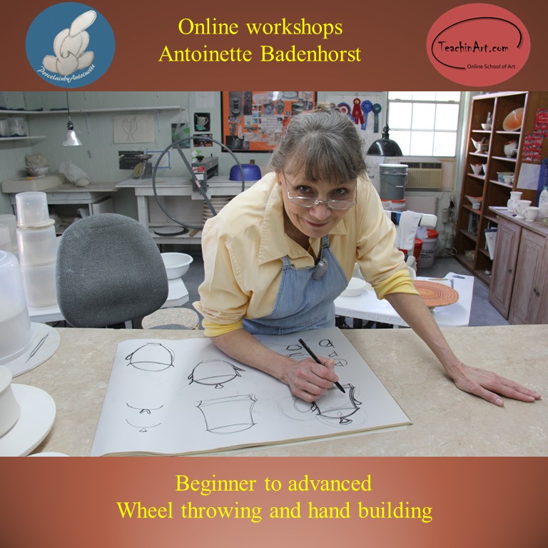 Online pottery classes for beginner to advance - Ceramic artist Antoinette Badenhorst in Saltillo Mississippi. 
