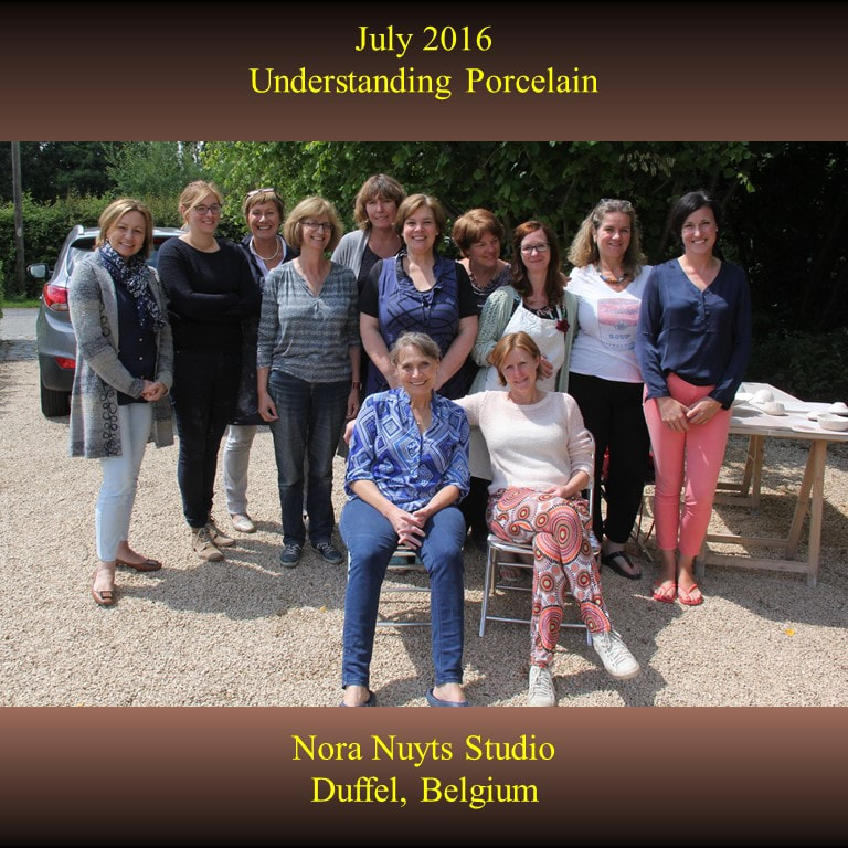 Antoinette Badenhorst presented an Understanding porcelain workshop to potters in Duffel, Belgium in July 2016. Wheel throwing and hand building clay projects were included in the hands-on class.