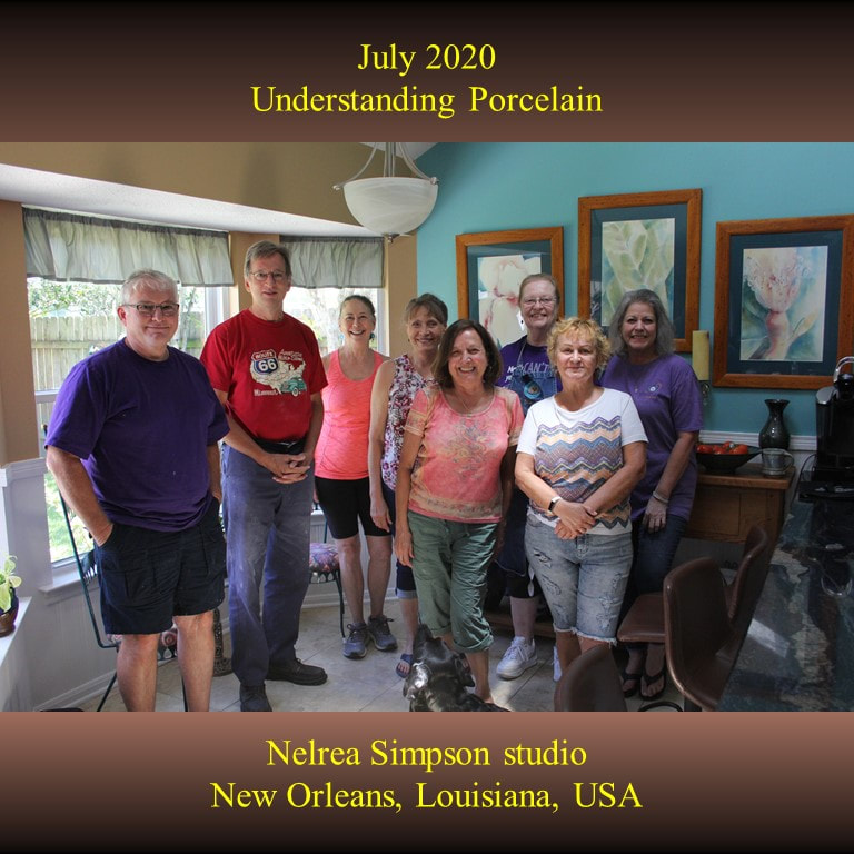 Antoinette Badenhorst presented an Understanding porcelain workshop in the pottery studio of Nelrea Simpson in New Orleans, Louisiana in July 2020. Potters learned how to use the Diva of clay (porcelain) for wheel throwing and hand building clay projects.